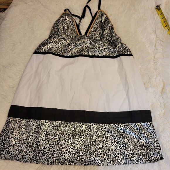 Dallin chase Metallic Crochet dress  silver And Black Sz 6 - Picture 9 of 9